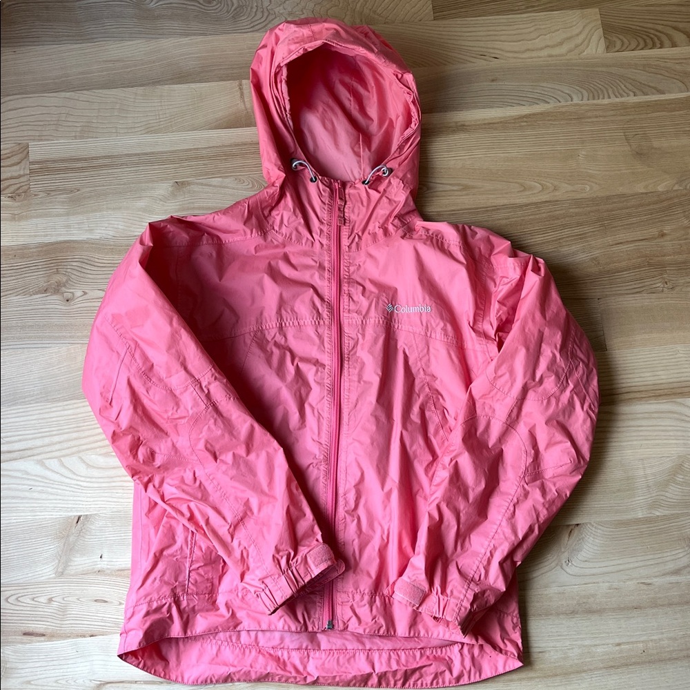 Columbia Pink Hooded Windbreaker Jacket